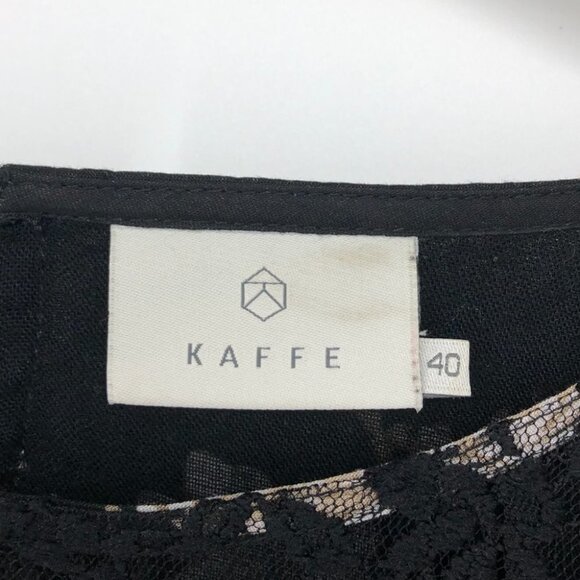 Kaffe  India Kajilli black floral mini dress lace illusion v neck EU 40 - Picture 8 of 16